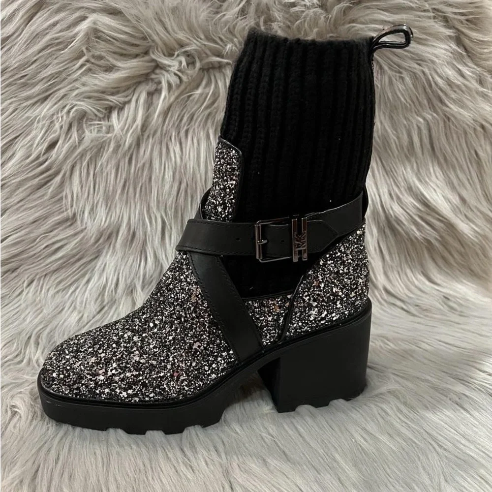 Michael Kors Alistair Glitter Slip-Ons Boots. - Picture 11 of 12